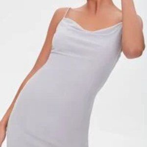 NWT Cowl Neck Silver Bodycon Mini Dress
